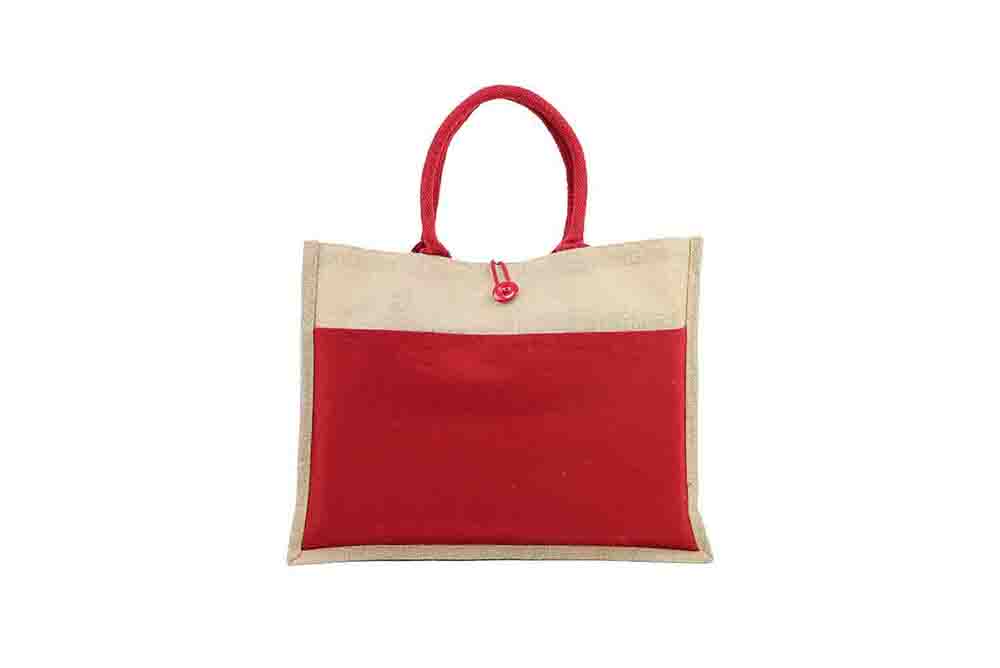 TRUCS - Jute Bag with Canvas Pocket